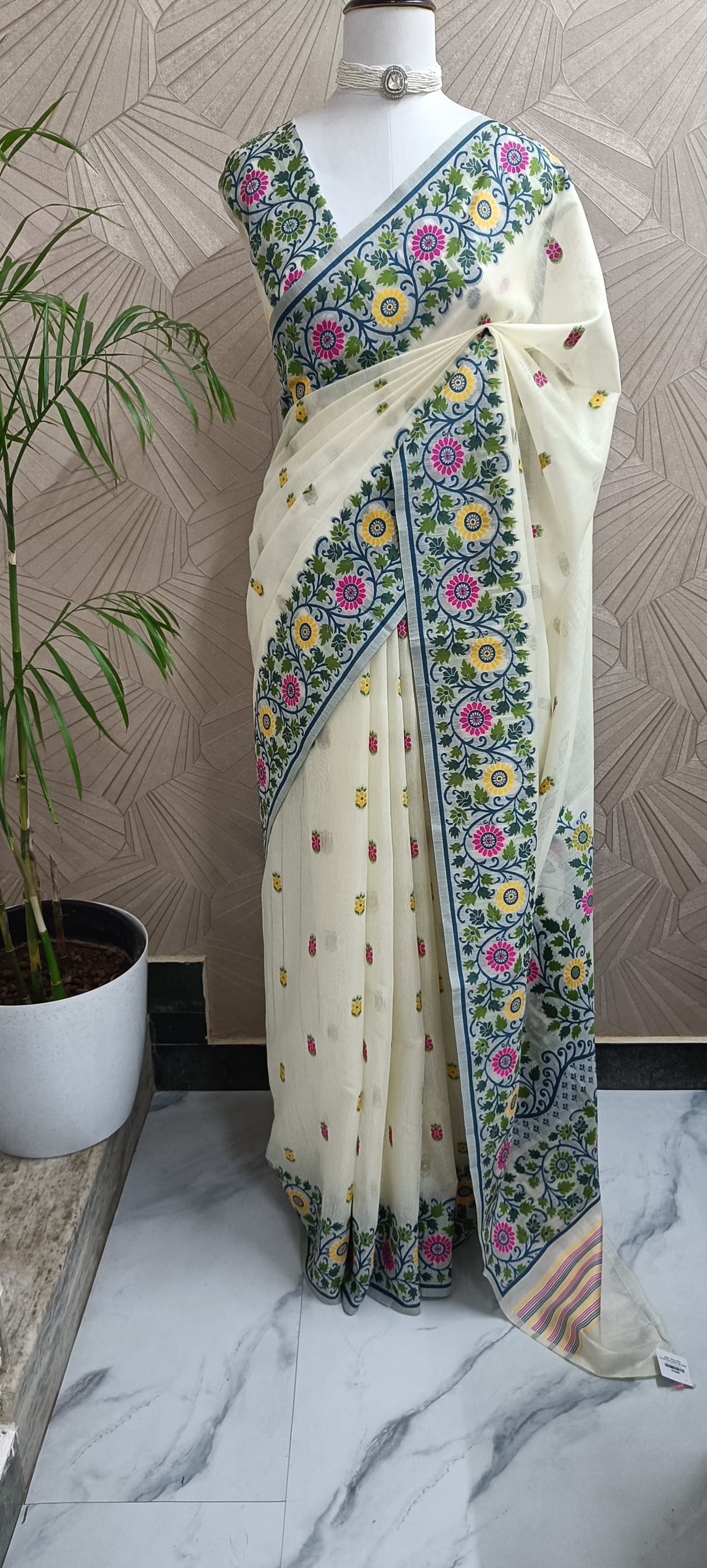 Assam Silk Jamdani Hand Weaving Saree