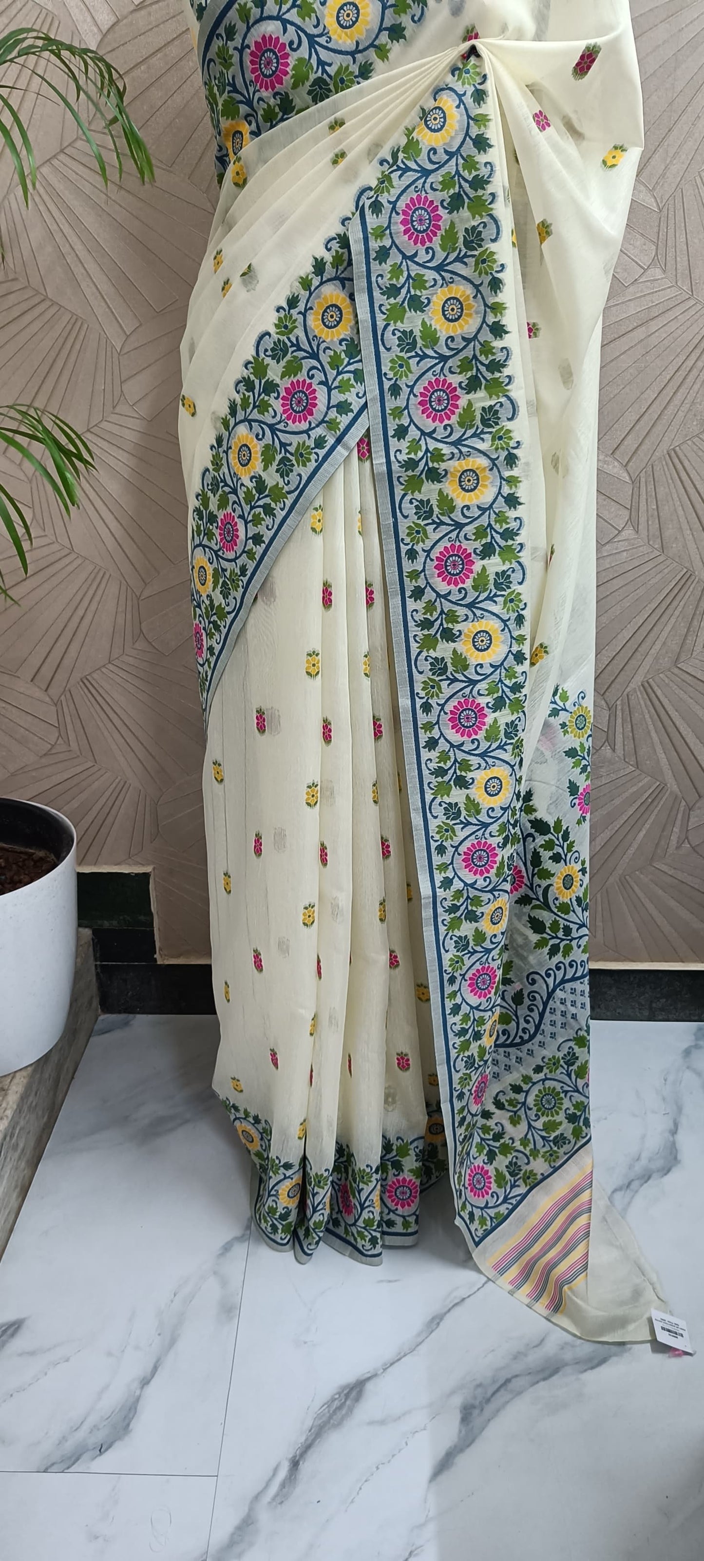 Assam Silk Jamdani Hand Weaving Saree
