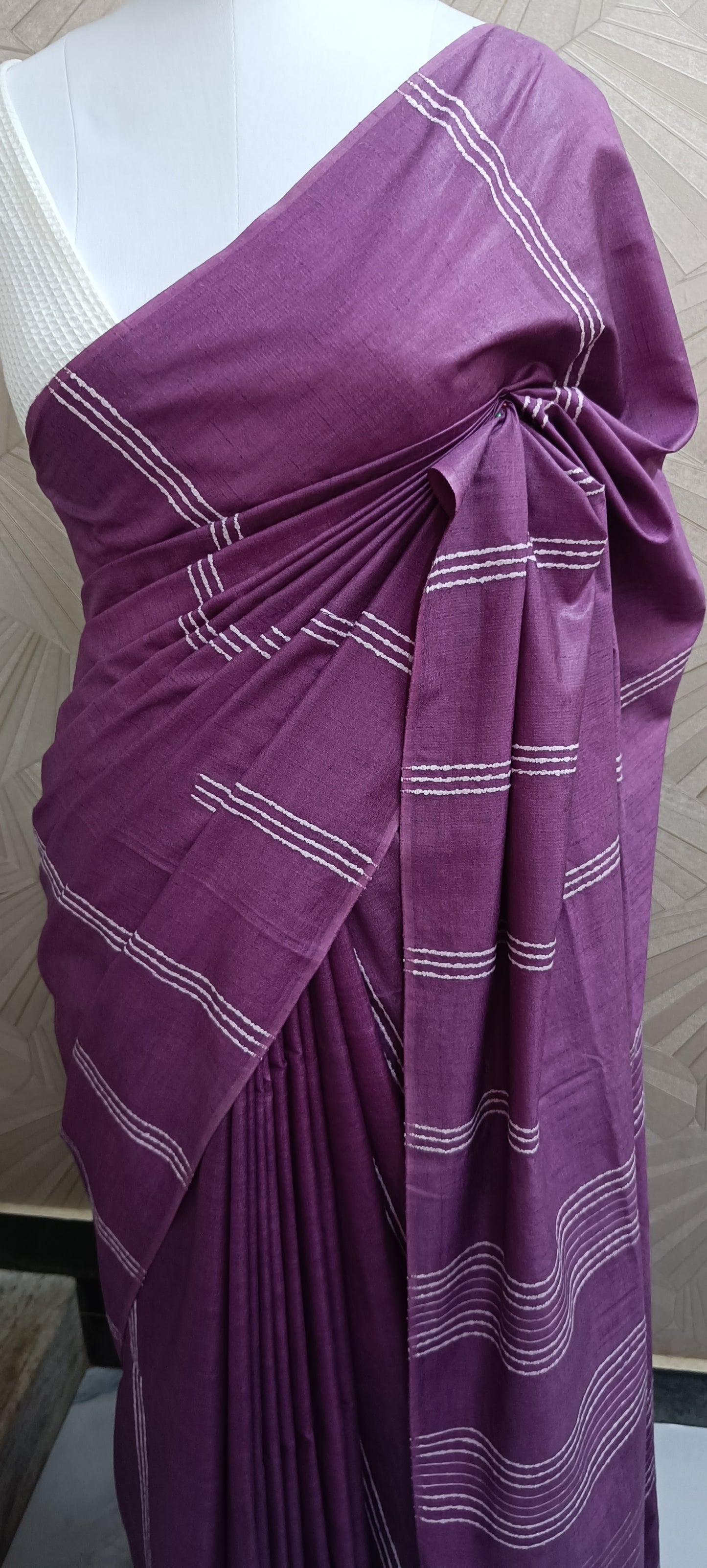 Semi Tussar Embroidery Saree