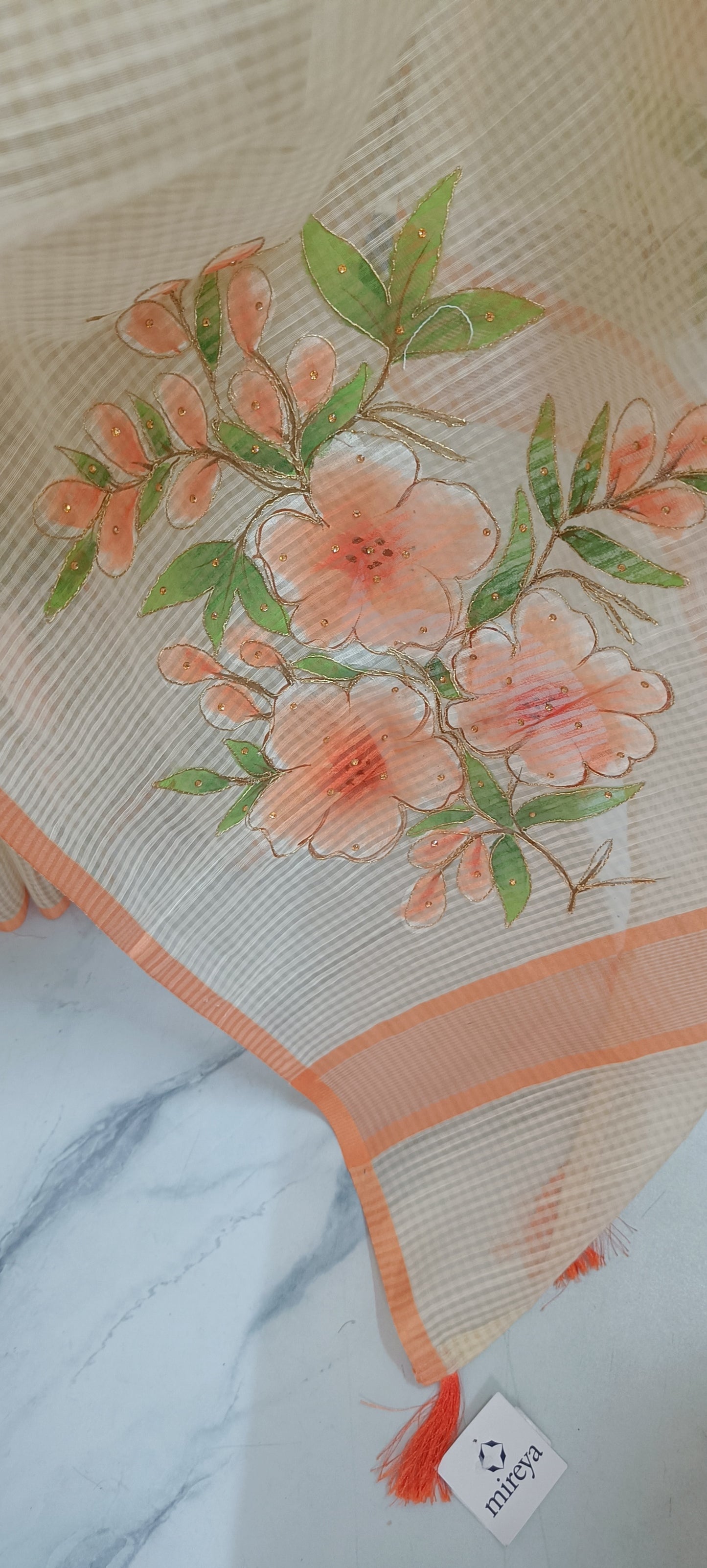 Kota Silk Hand Painted Saree