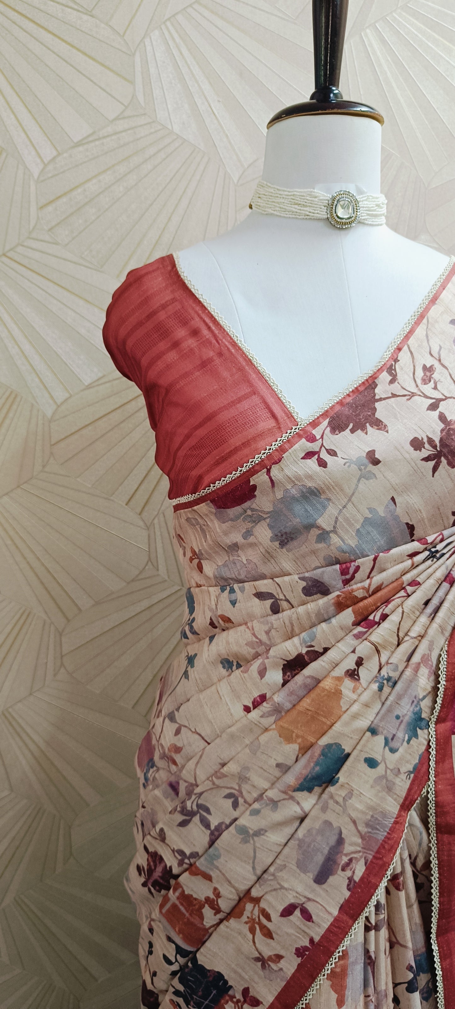 Floral Semi Tussar Silk Saree