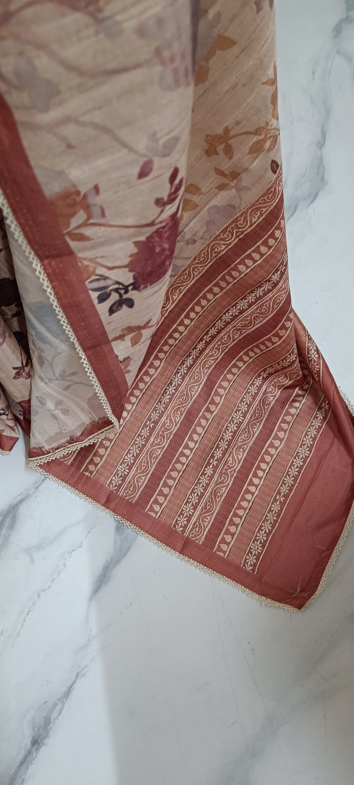 Floral Semi Tussar Silk Saree