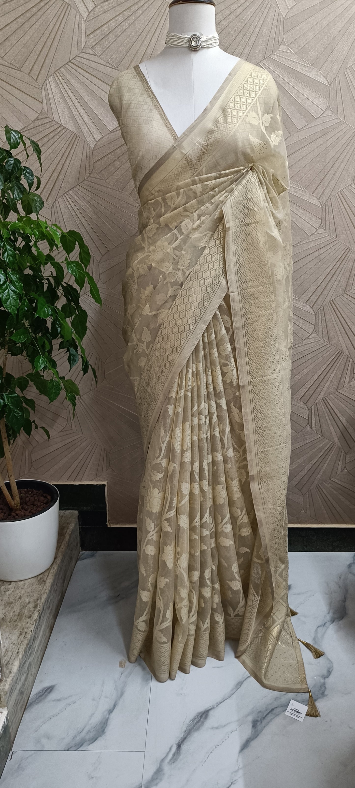 Semi Organza Jamdani Weaving Saree