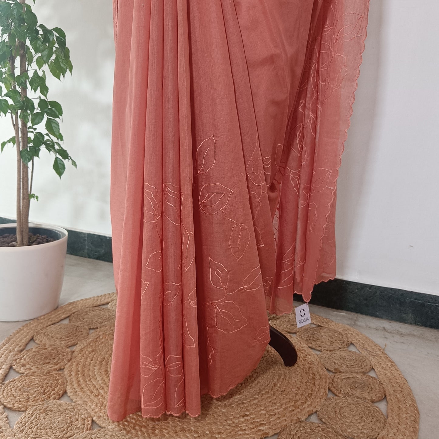 Mul Chanderi Embroidery Saree