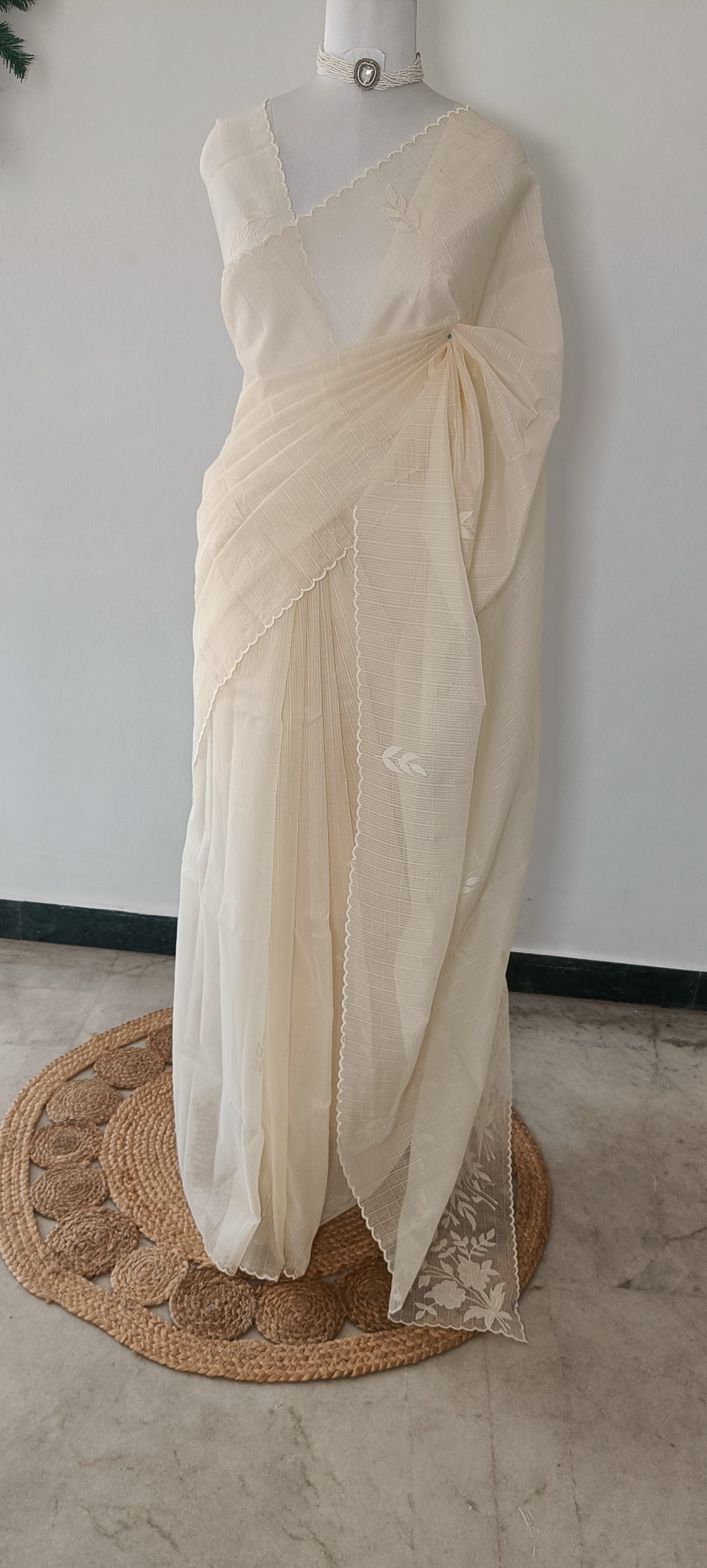 Kota Applique Work Saree