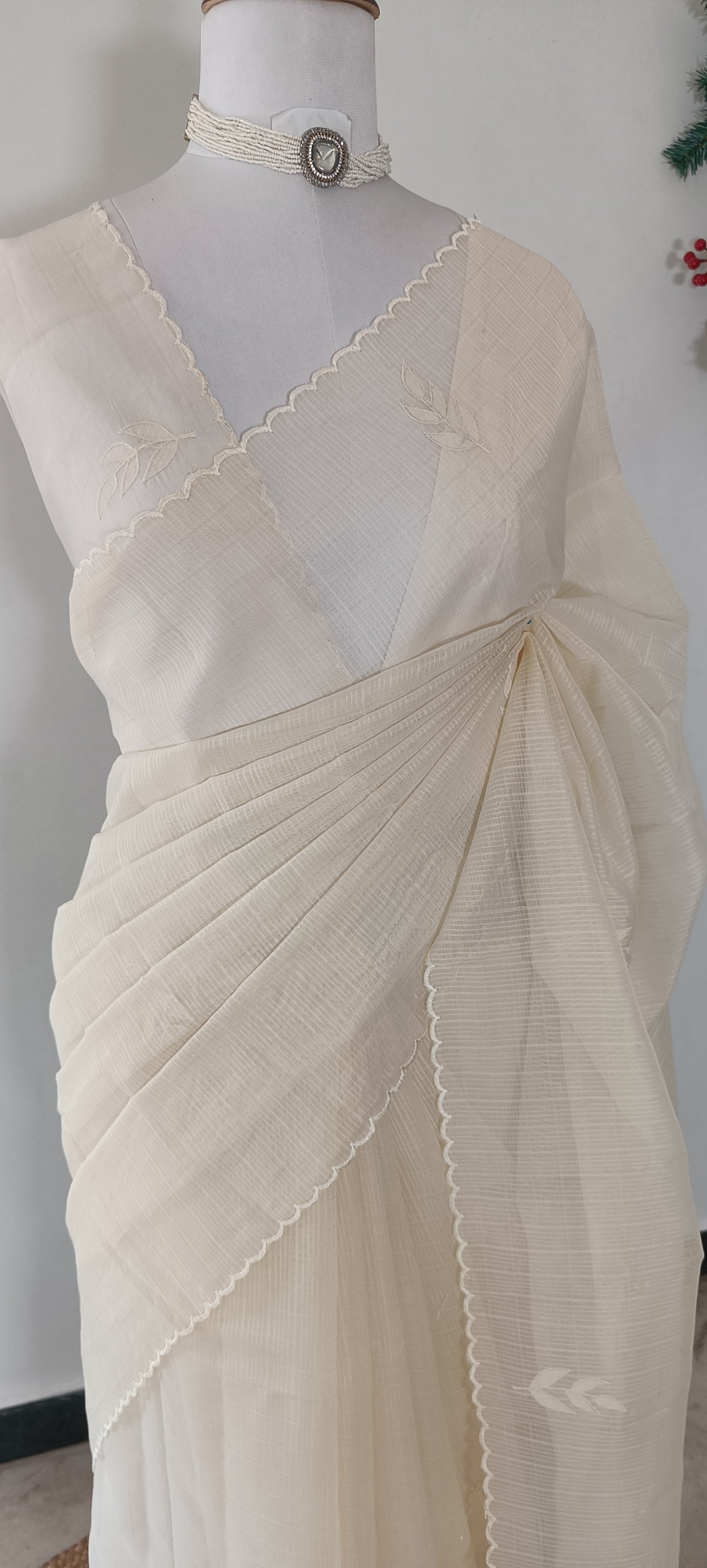 Kota Applique Work Saree