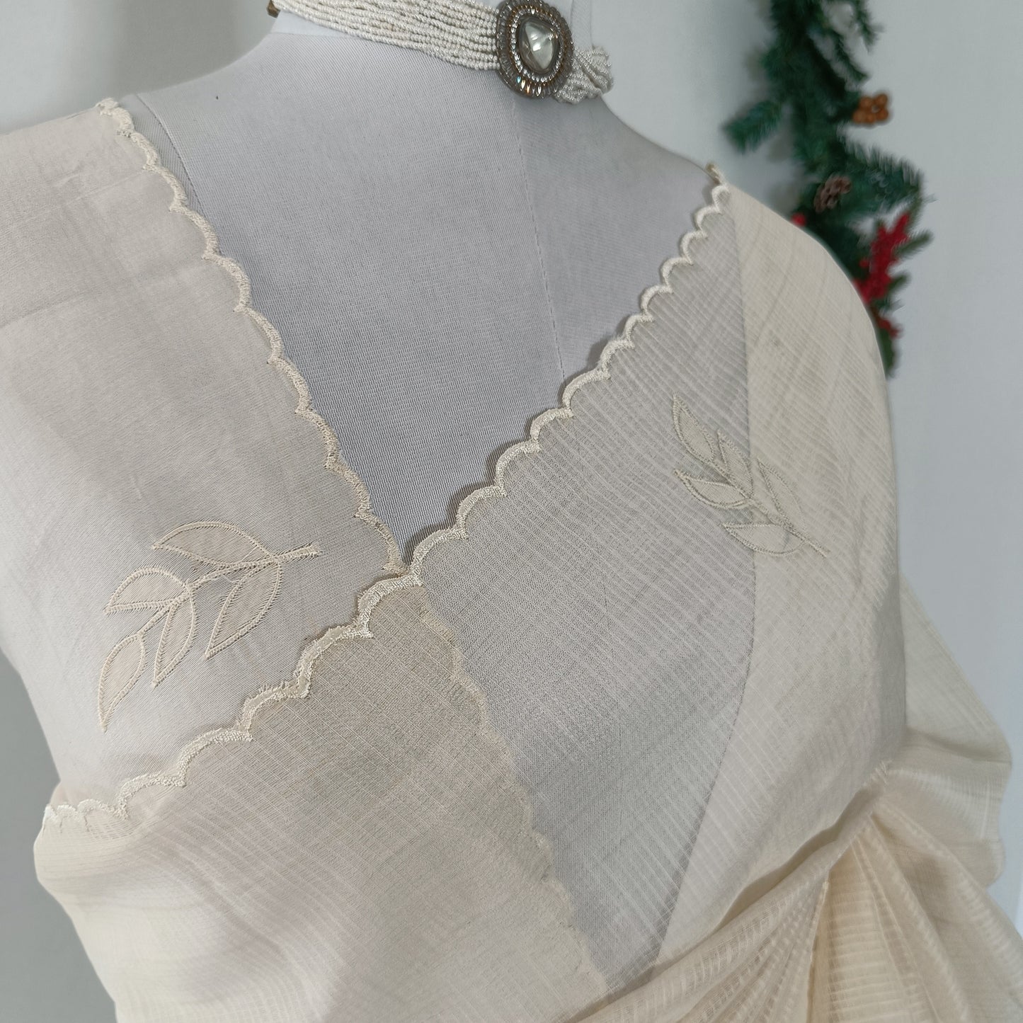 Kota Applique Work Saree