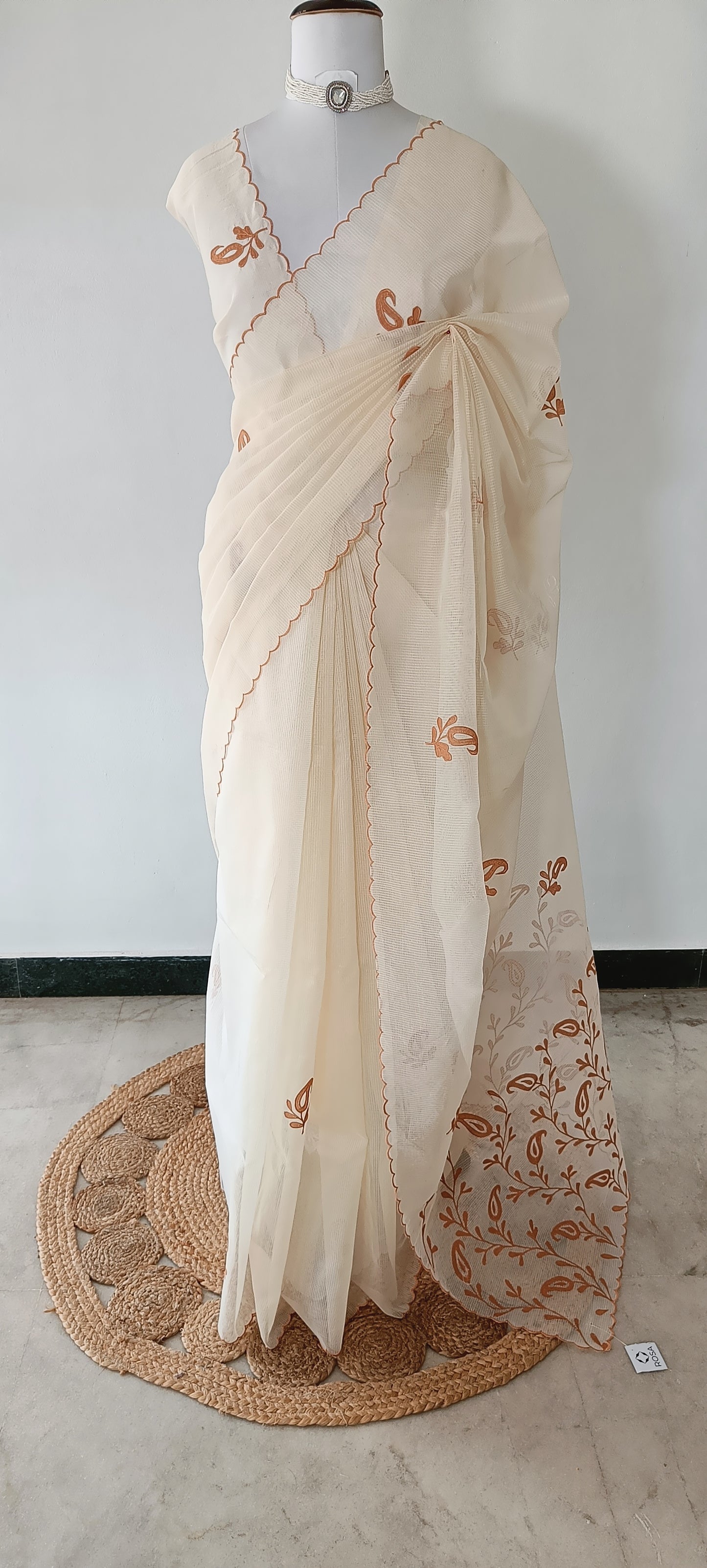 Kota Applique Work Saree