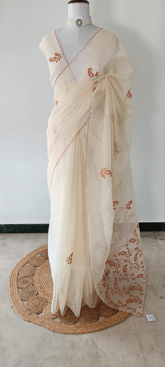 Kota Applique Work Saree