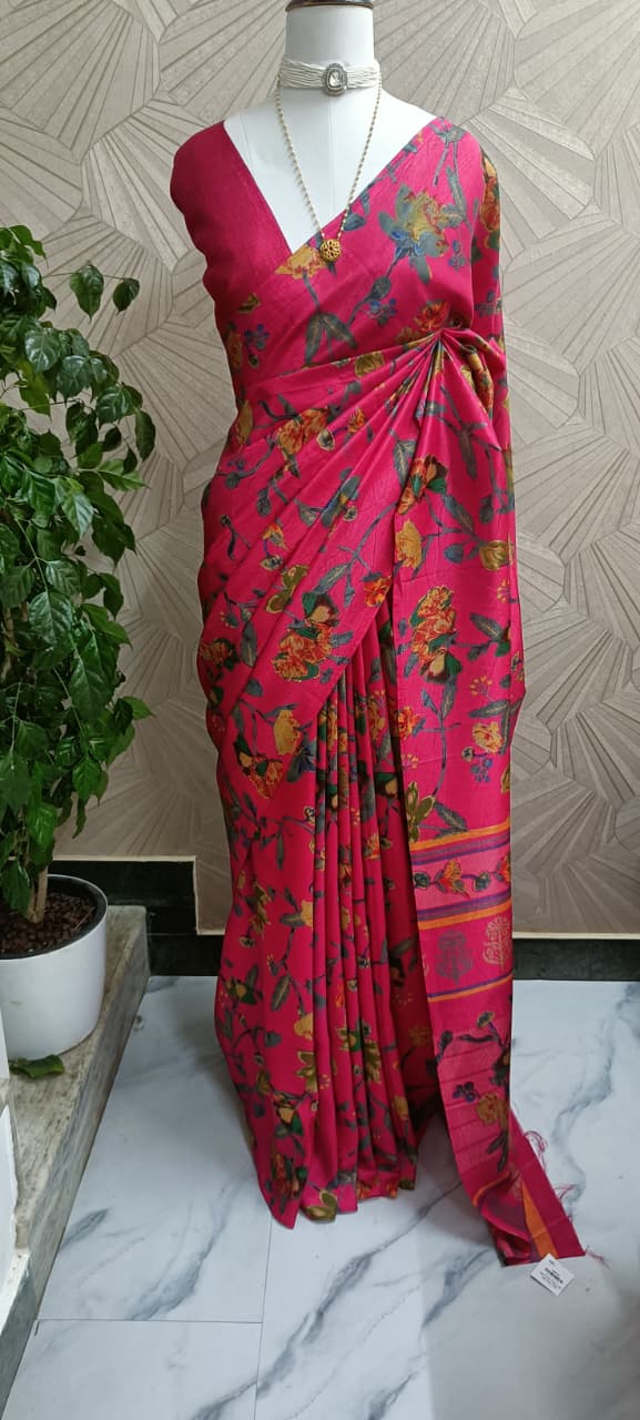 Mulberry Silk Digital Printed Saree