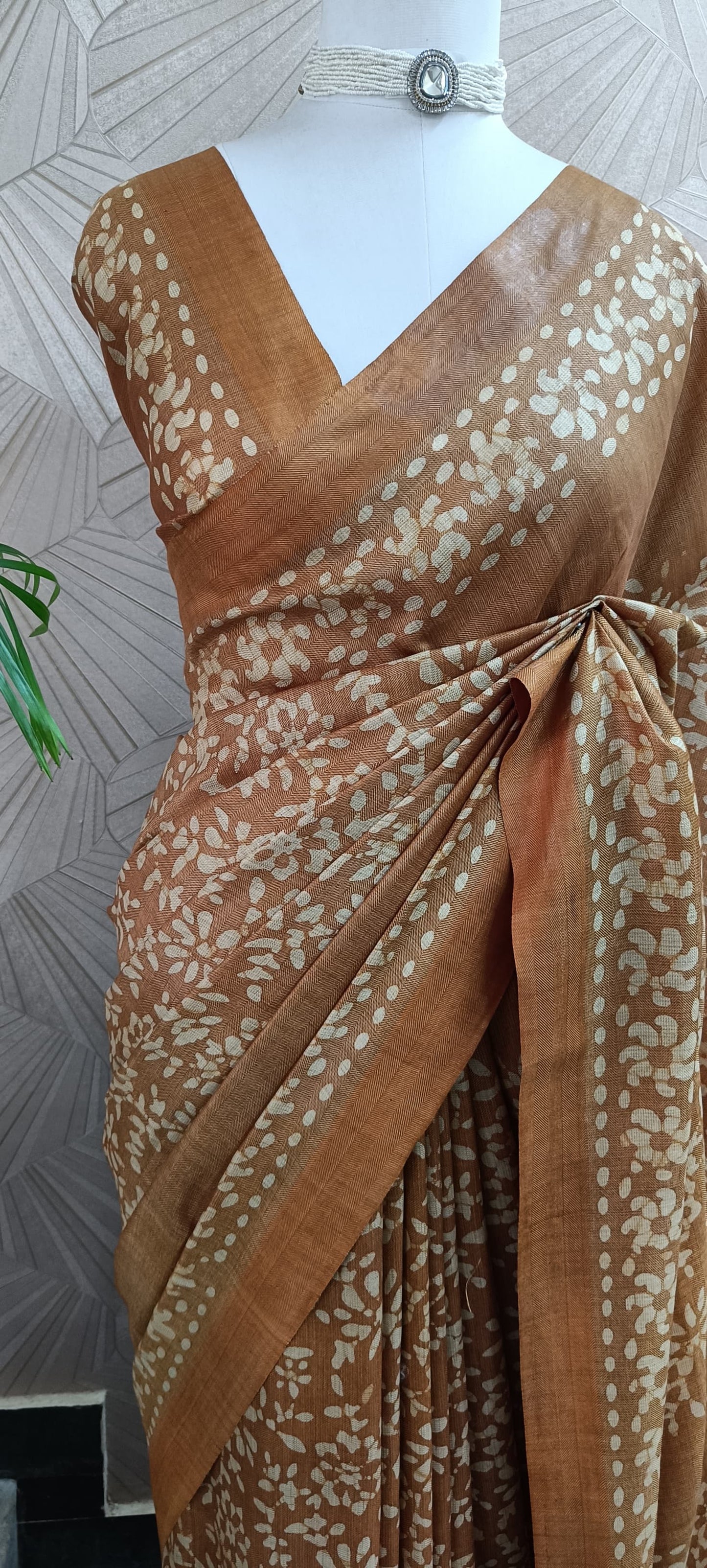 Semi Jute Handblock Print Saree