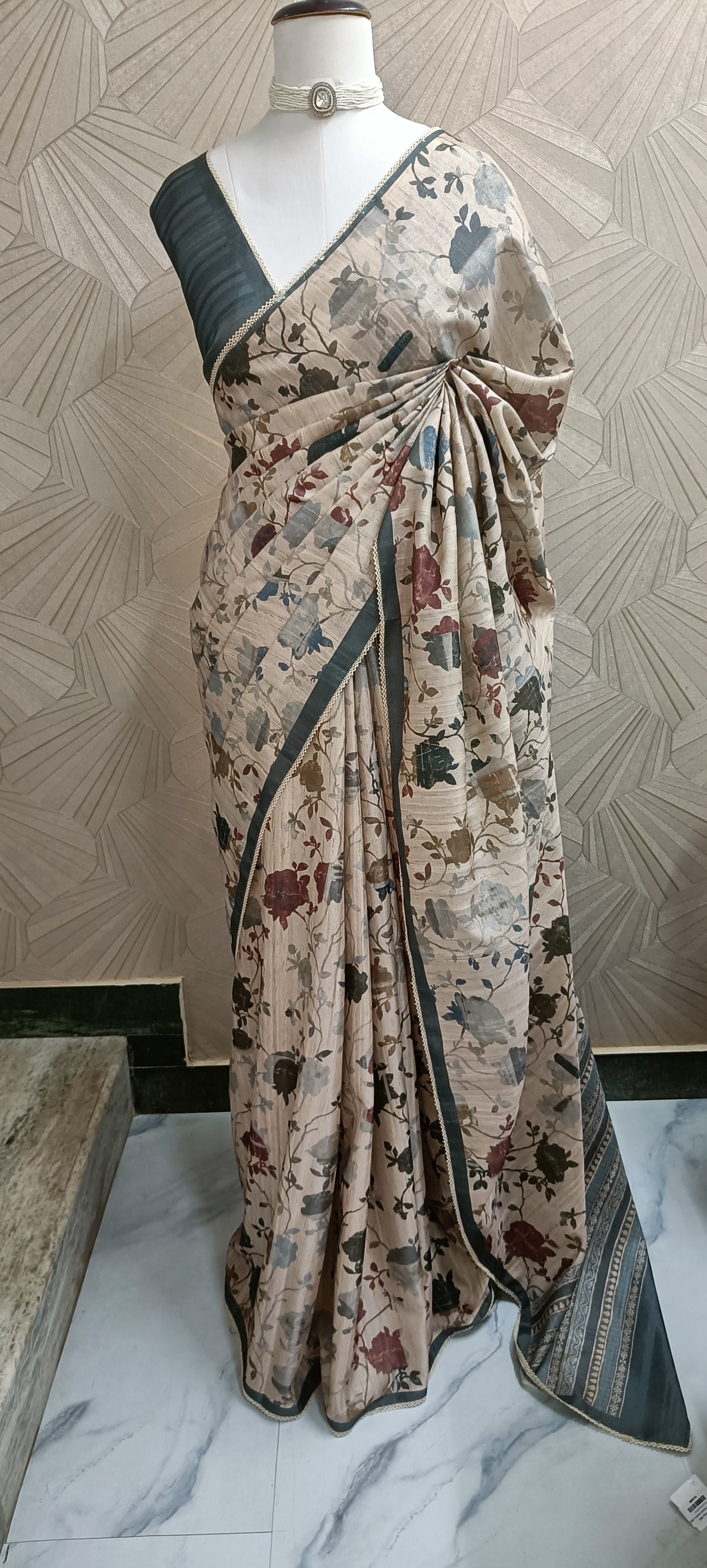 Floral Semi Tussar Silk Saree