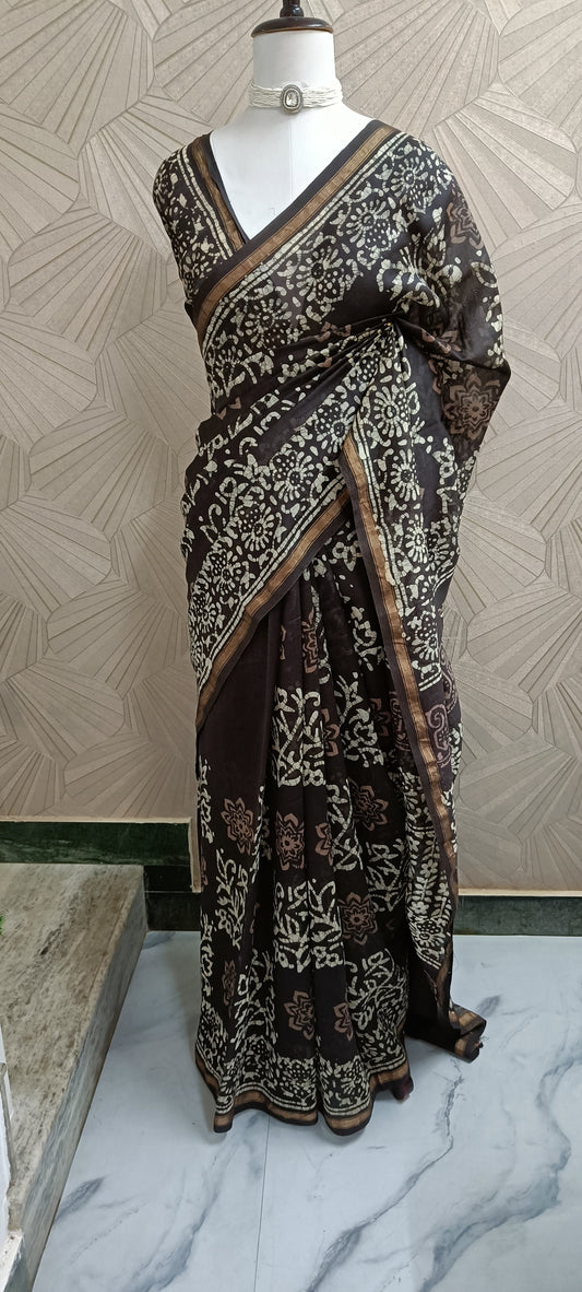 Batik Hand Block Printed Saree