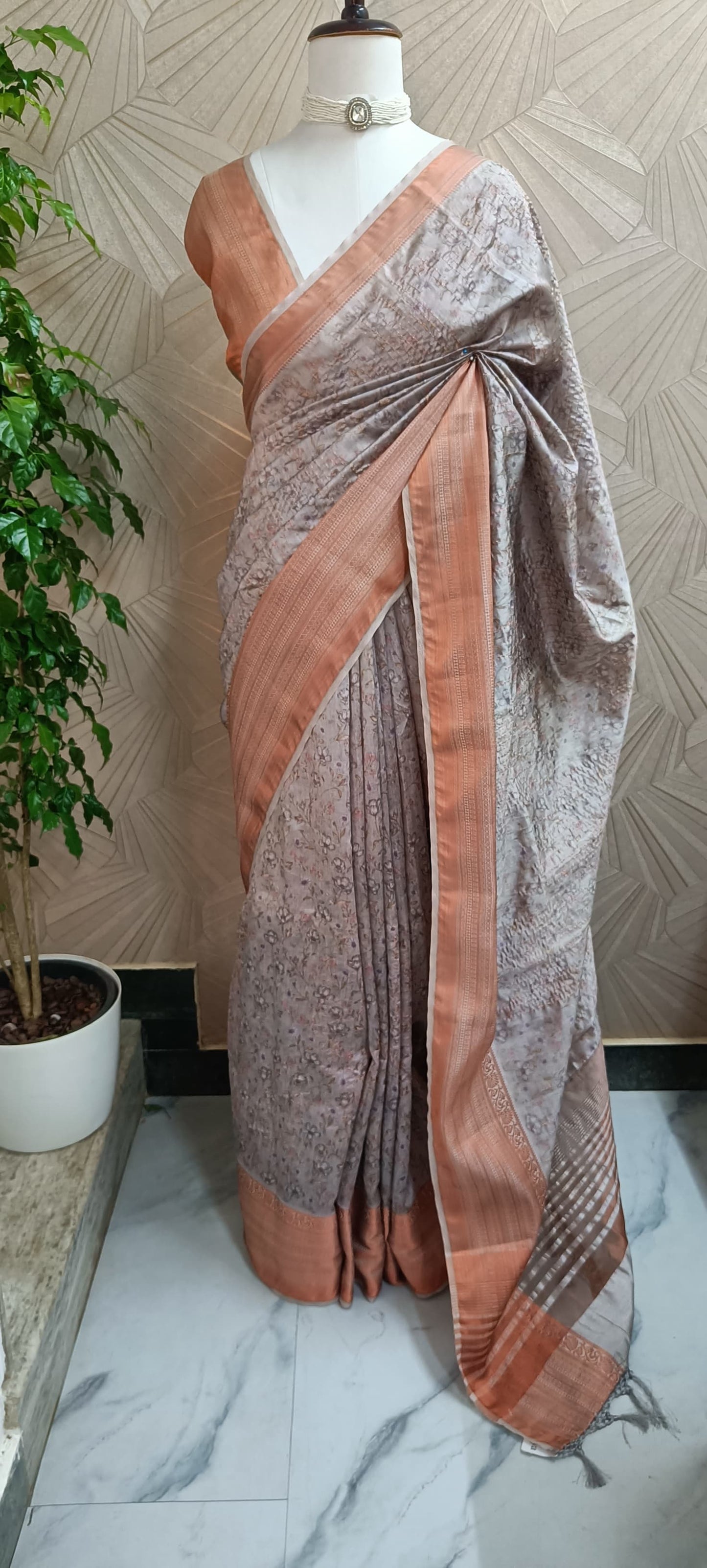 Tussar Silk Saree with Self Weave Detailing