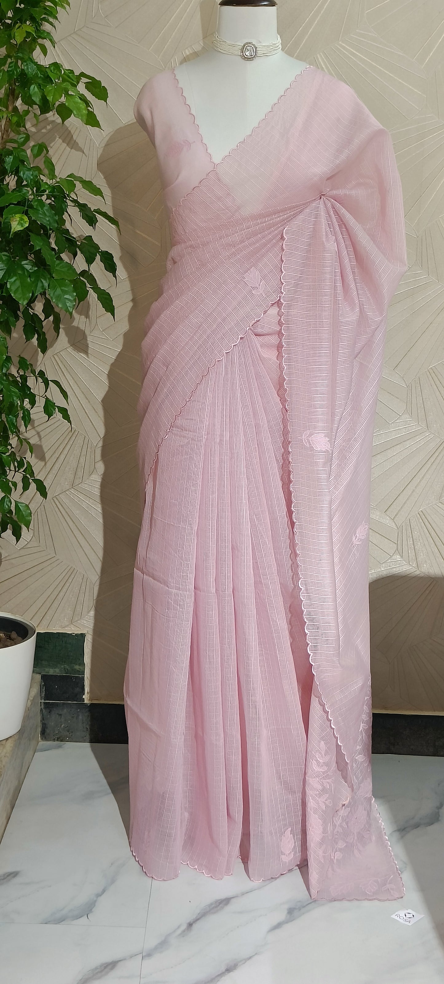 Kota Applique Work Saree