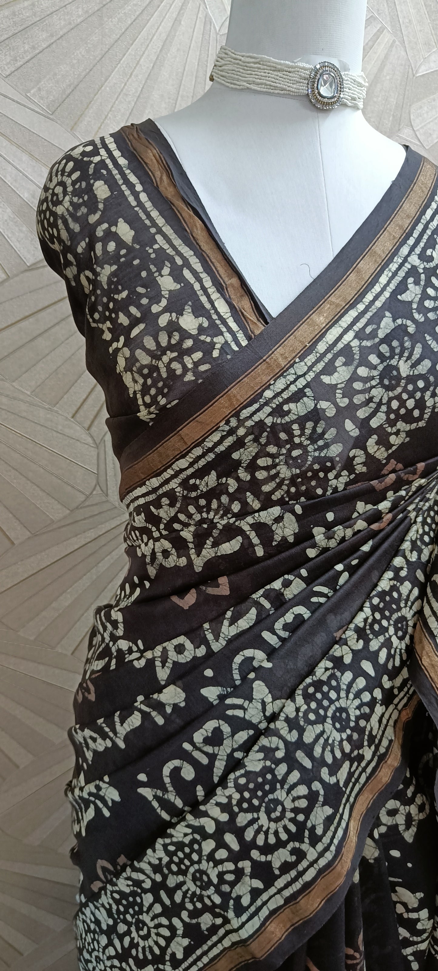 Batik Hand Block Printed Saree