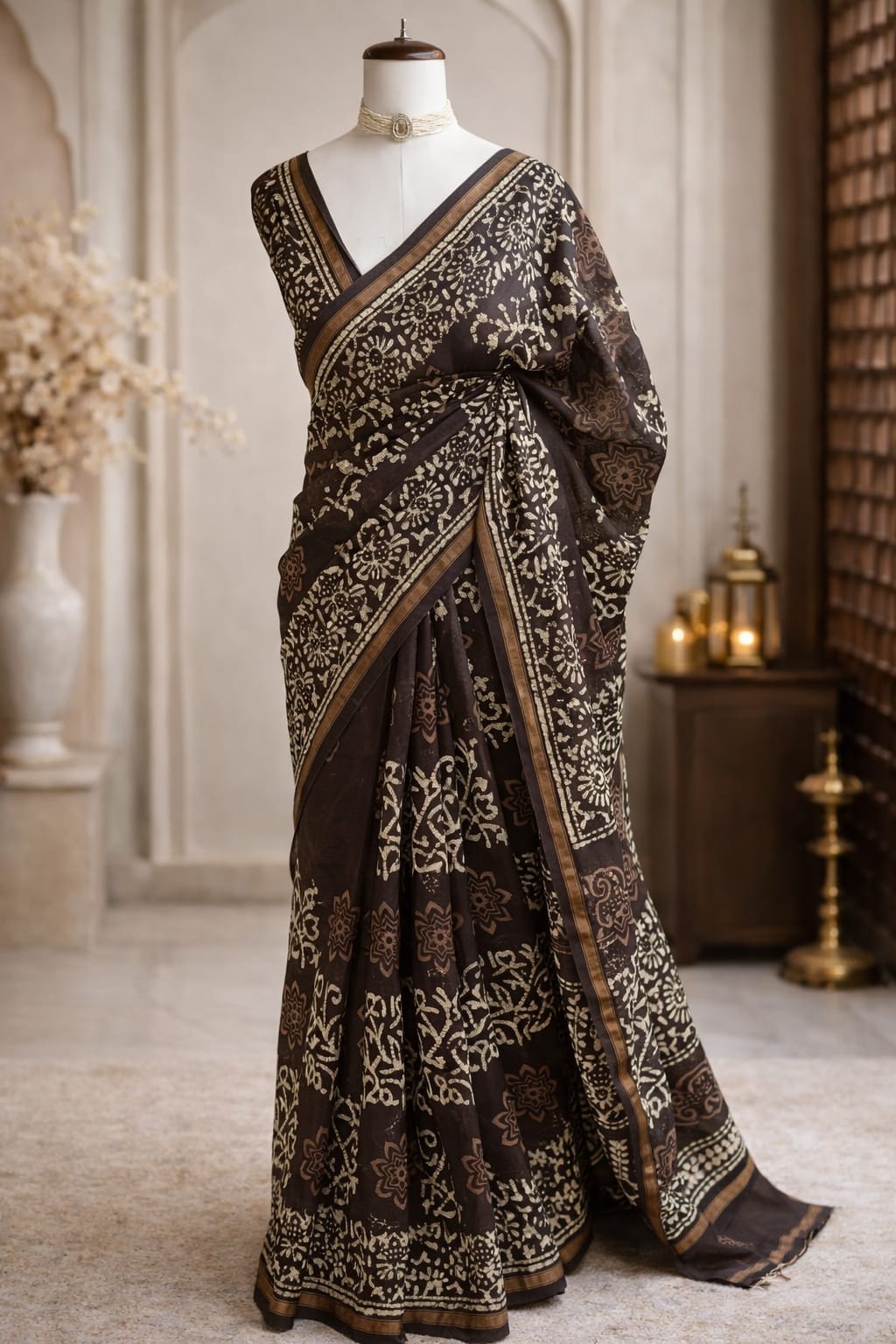 Batik Hand Block Printed Saree