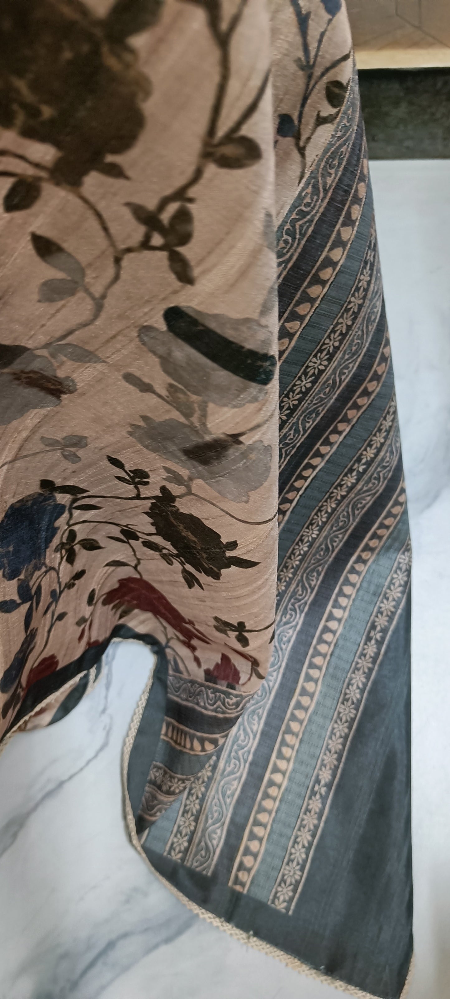 Floral Semi Tussar Silk Saree